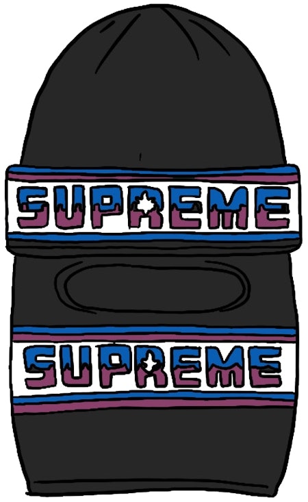 supreme-double-logo-facemask-beanie-black