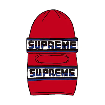 Supreme Double Logo Facemask Beanie Red