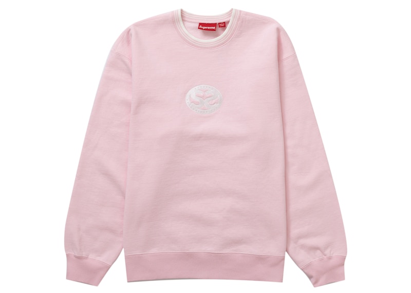 Buy Supreme 双S浅粉色圆领卫衣