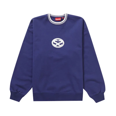 Supreme Double S Crewneck Washed Navy