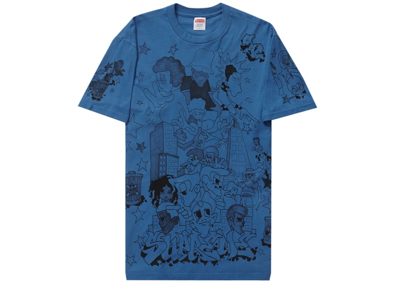 Supreme Downtown Tee Faded Blue
