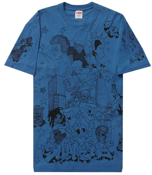 supreme-downtown-tee-faded-blue