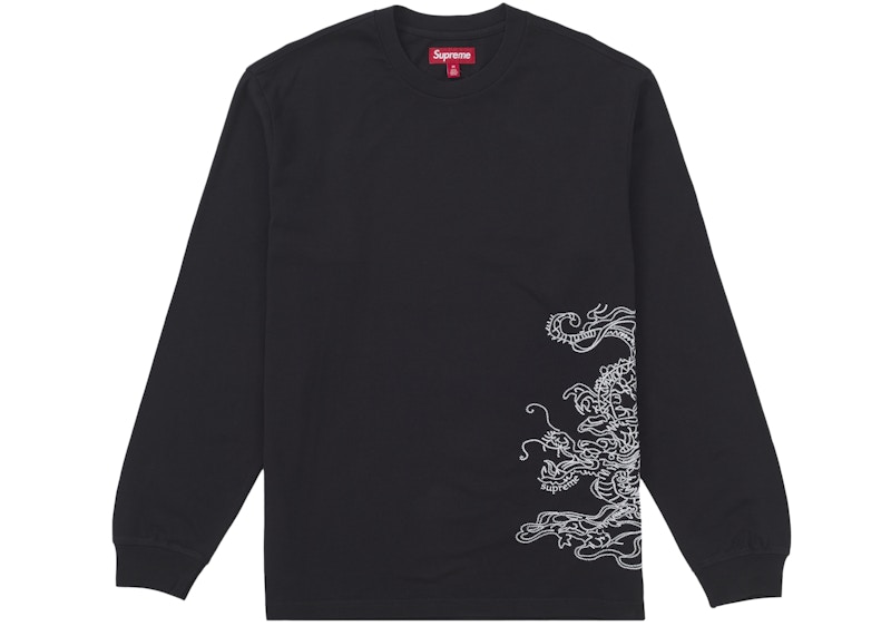 Supreme Dragon Embroidered L/S Top Black