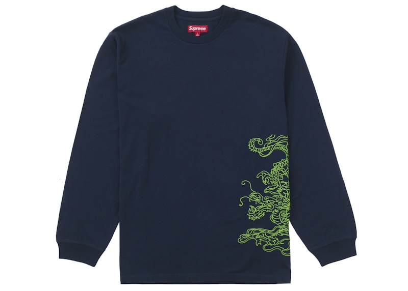 Supreme Dragon Embroidered L/S Top Navy