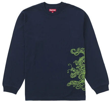 Supreme Dragon Embroidered L/S Top Navy Buy Supreme Dragon Embroidered L/S Top Navy