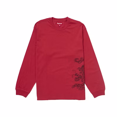 Supreme Dragon Embroidered L/S Top Red