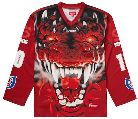 Supreme Dragon Hockey Jersey Red Buy Supreme Dragon Hockey Jersey Red