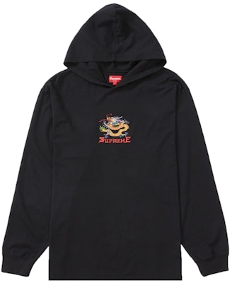 Supreme Dragon Hooded L/S Top 'Black' Buy Supreme Dragon Hooded L/S Top 'Black'