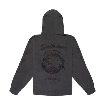 Supreme Dragon Overdyed Hoodie Black