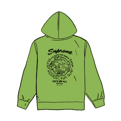 Supreme Dragon Overdyed Hooded Sweatshirt Lime