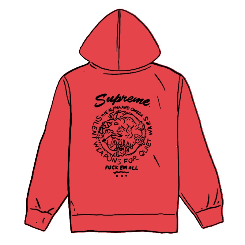 Supreme Dragon Overdyed Hoodie Red