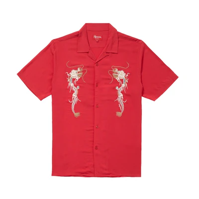 Supreme Dragon Rayon Shirt Red