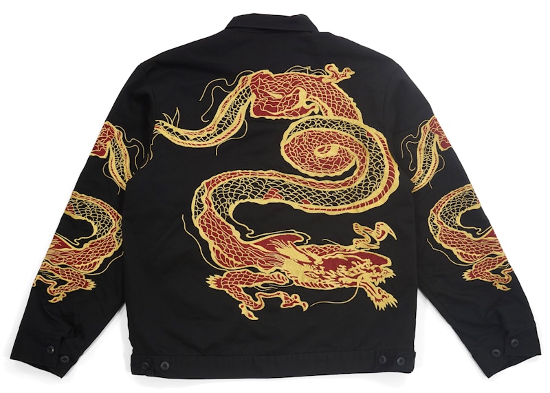 Lookbook シュプリーム 龍 ワークジャケット (黒)

