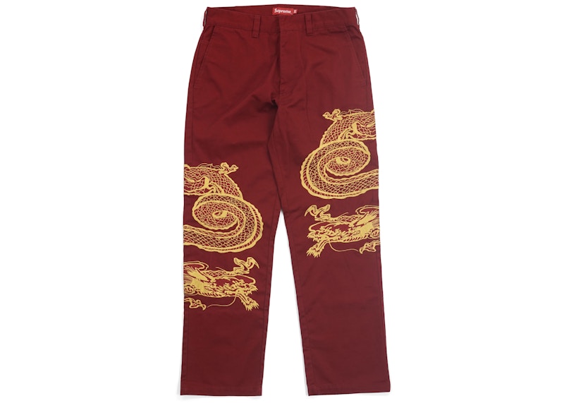 Buy 슈프림 드래곤 워크 팬츠 (레드) 
