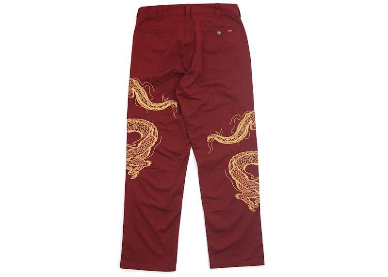 Supreme Dragon Work Pant Red 圖 2