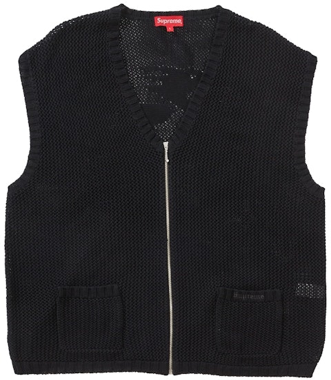 supreme-dragon-zip-up-sweater-vest-black