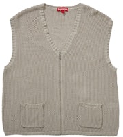 Supreme Dragon Zip Up Sweater Vest Stone Supreme Dragon Zip Up Sweater Vest Stone