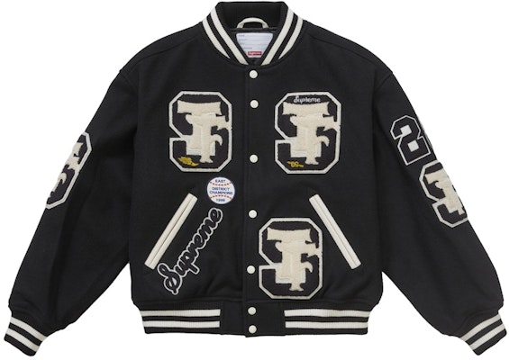 Supreme Drill Team Varsity Jacket Hitam Buy Supreme Drill Team Varsity Jacket Hitam