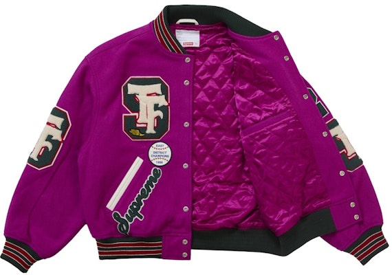 シュプリーム ドリルチーム バーシティジャケット マゼンタ Order シュプリーム ドリルチーム バーシティジャケット マゼンタ