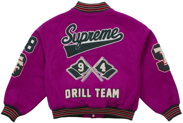 シュプリーム ドリルチーム バーシティジャケット マゼンタ Lookbook シュプリーム ドリルチーム バーシティジャケット マゼンタ