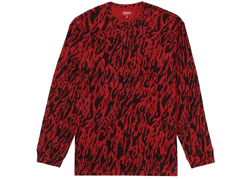 Buy Supreme Hanes Thermal Crew (1 Pack) Red Logos - Novelship