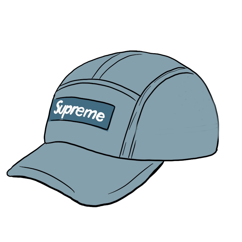 Buy Supreme Topi Camp Katun Lilin Kering Biru Slate Terang