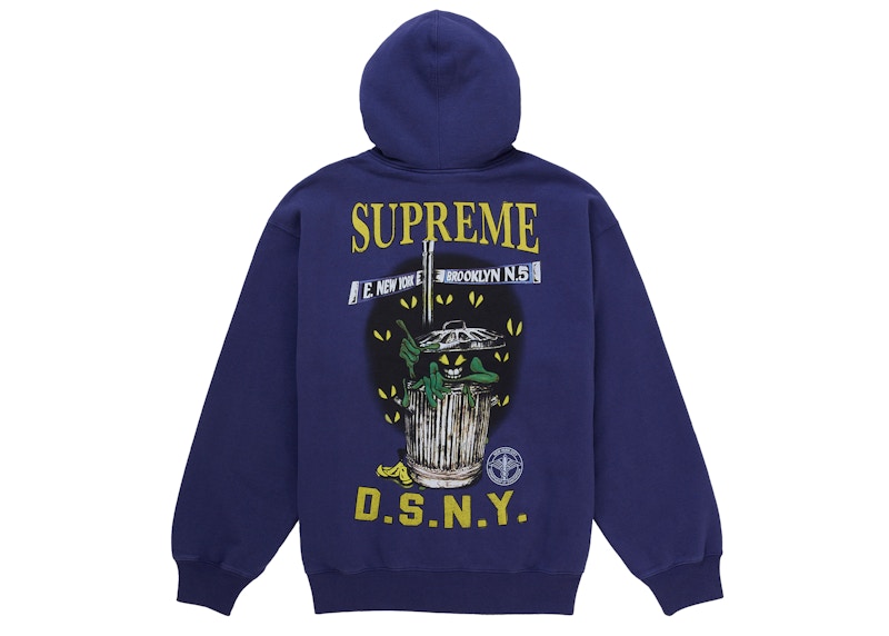 Order Supreme DSNY Hoodie Zip Washed Navy