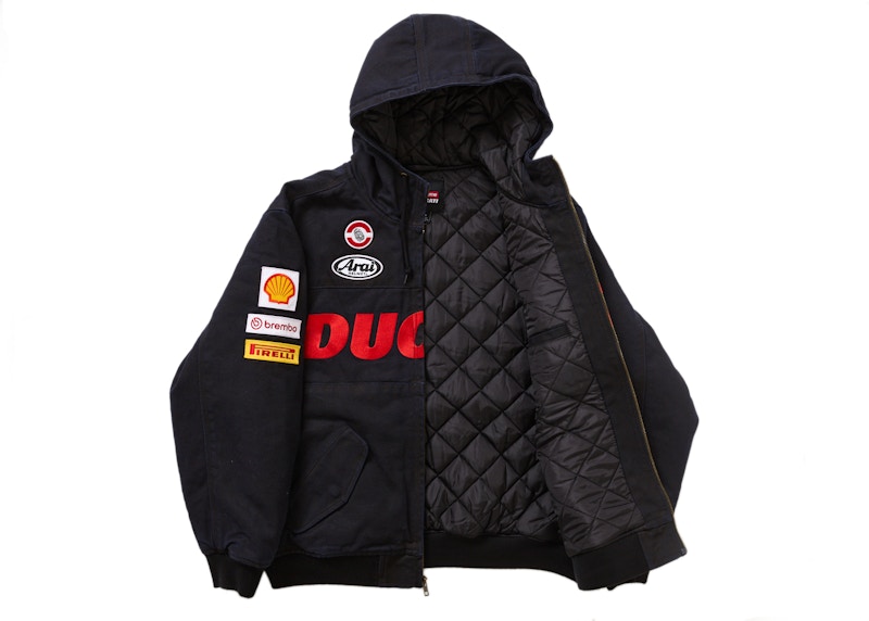 Order Supreme x Ducati 联名款黑色连帽工装夹克