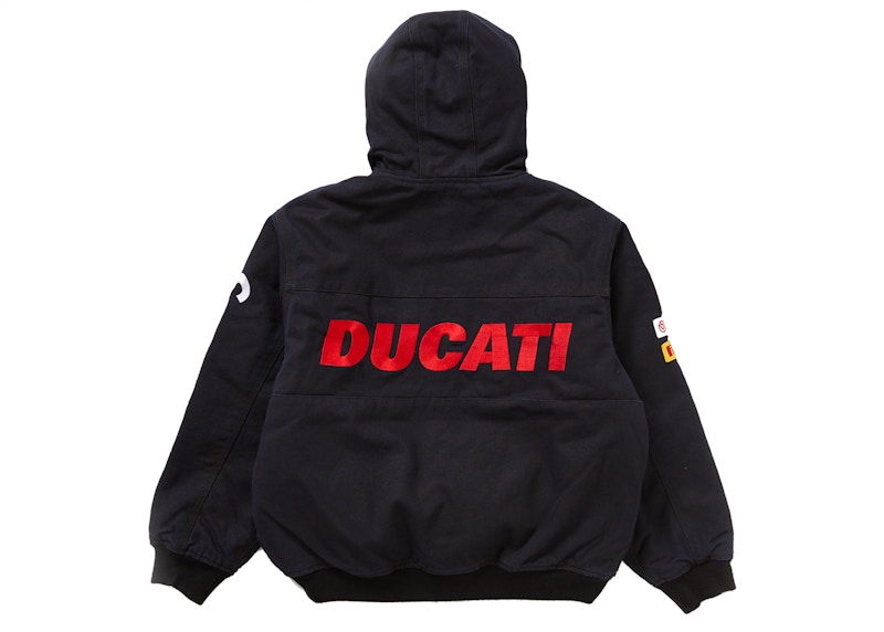 Lookbook Supreme x Ducati 联名款黑色连帽工装夹克