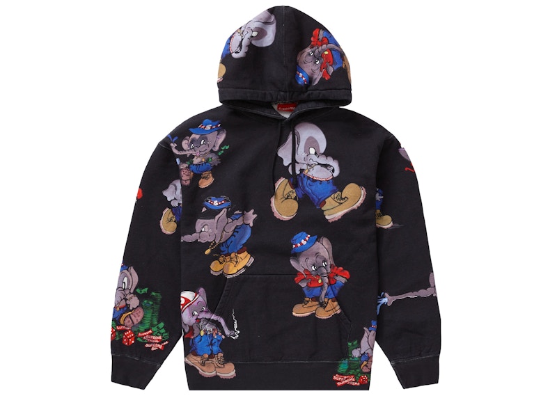 Supreme Elephant Hooded Sweatshirt Black