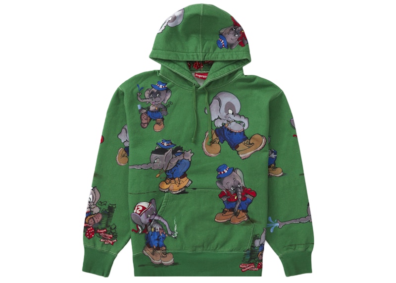 Supreme Elephant Hooded Sweatshirt Green