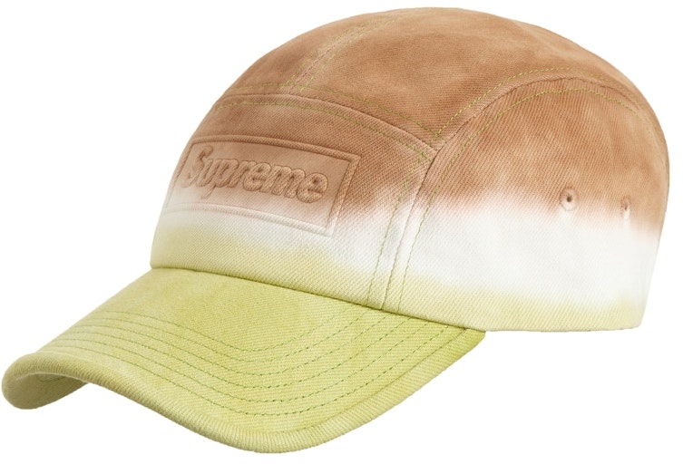 supreme-embossed-denim-camp-cap-brown-dip-dye