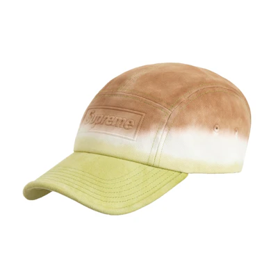 Supreme Embossed Denim Camp Cap Brown Dip Dye