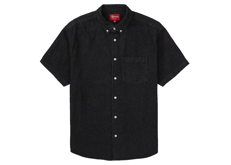 Supreme Embossed Denim S/S Shirt Black