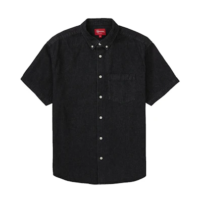 Supreme Embossed Denim S/S Shirt Black