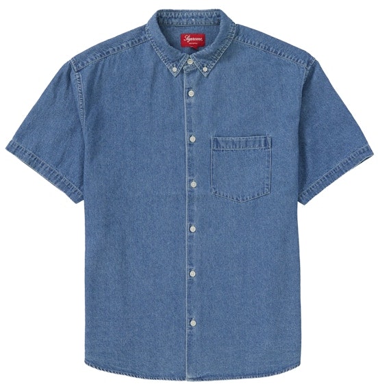 supreme-embossed-denim-s-s-shirt-blue