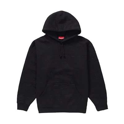 Supreme Embossed Logos Hooded Sweatshirt Black