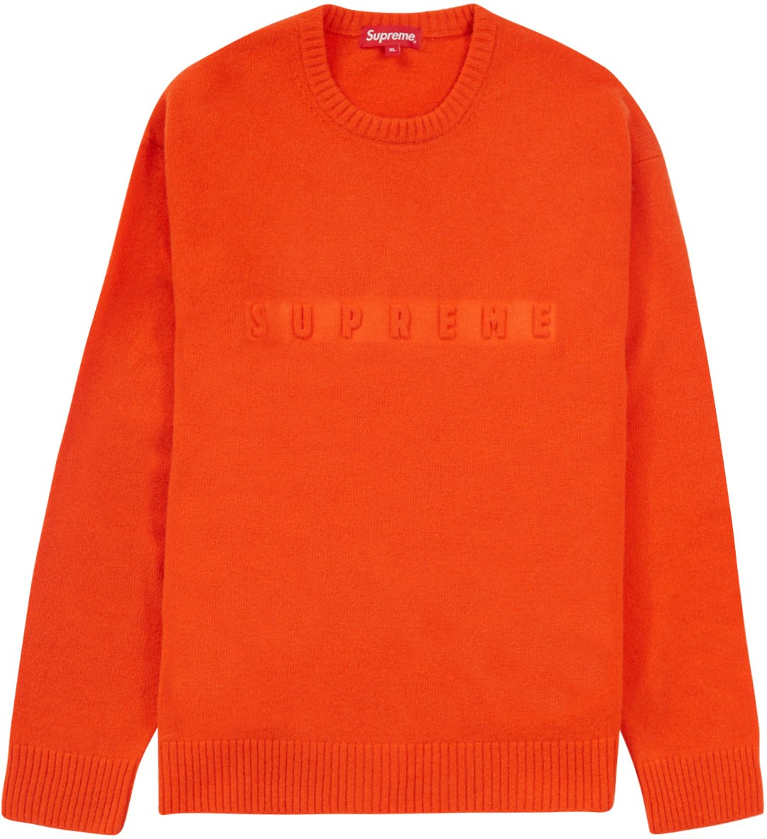 Supreme Embossed Sweater Orange - Novelship