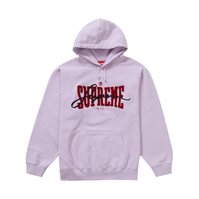Supreme Embroidered Chenille Hooded Sweatshirt 'Pale Purple'