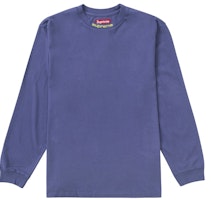 Supreme Embroidered Collar L/S Top Navy Supreme Embroidered Collar L/S Top Navy