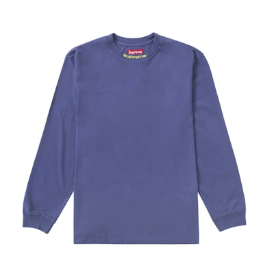 Supreme Embroidered Collar L/S Top Navy
