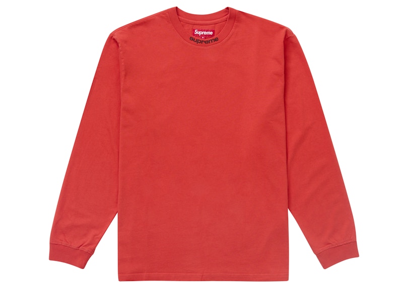 Supreme Embroidered Collar L/S Top Red