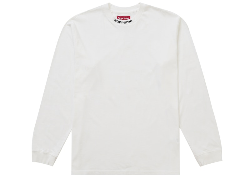 Supreme Embroidered Collar L/S Top White