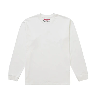 Supreme Embroidered Collar L/S Top White