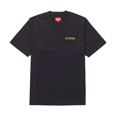 Supreme Embroidered Pocket Tee Black