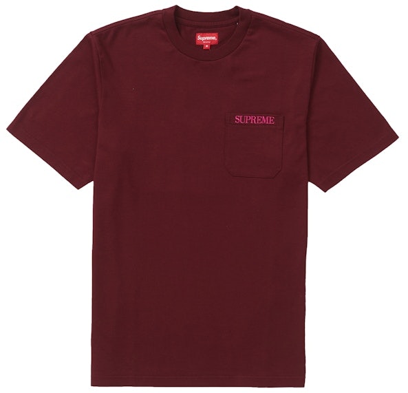 supreme-embroidered-pocket-tee-burgundy