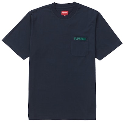 Supreme Embroidered Pocket Tee Navy Buy Supreme Embroidered Pocket Tee Navy