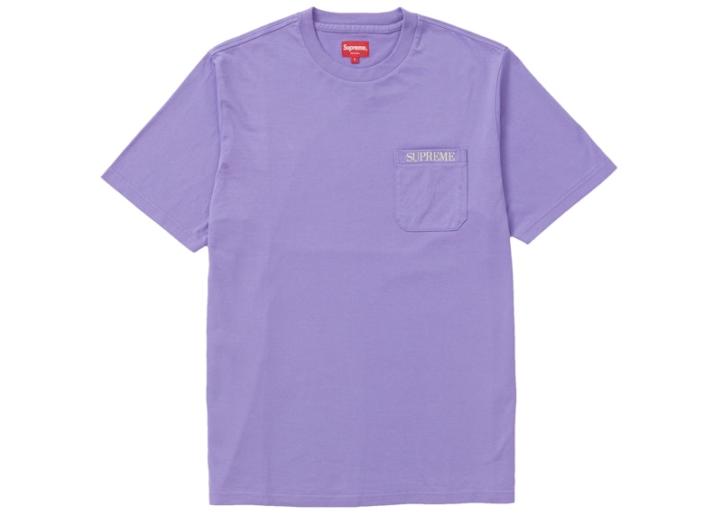 Supreme Embroidered Pocket Tee Pale Purple