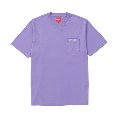 Supreme Embroidered Pocket Tee Pale Purple