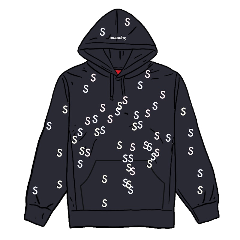 Supreme Embroidered S Hooded Sweatshirt Navy